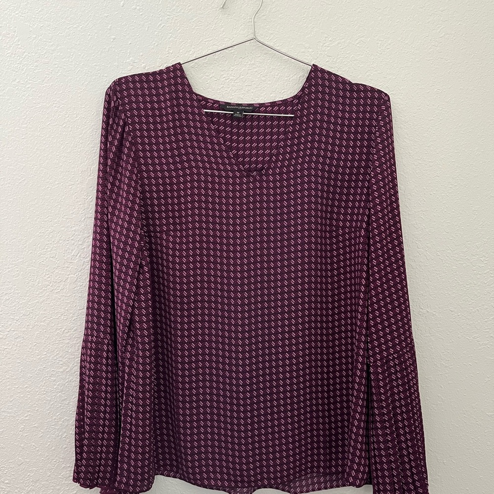 Banana Republic Plum Geometric Blouse